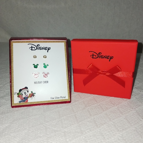 Disney Jewelry - Disney Mickey Mouse Holiday Cheer Stud Earrings Set
